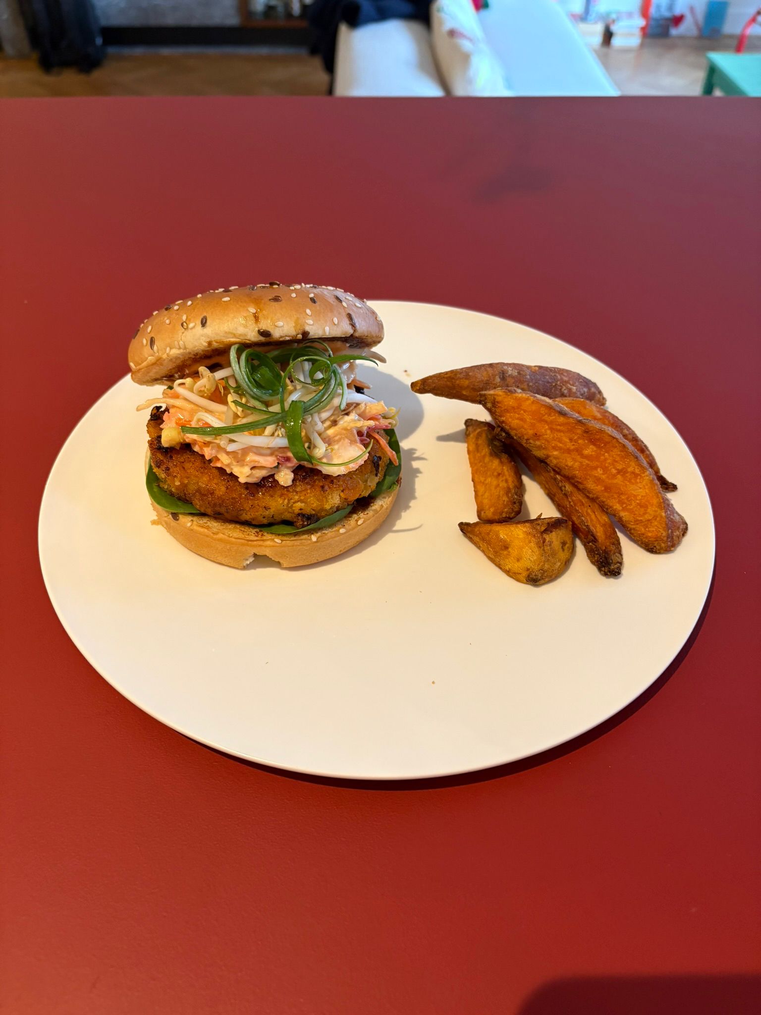 Thai-style prawn burger