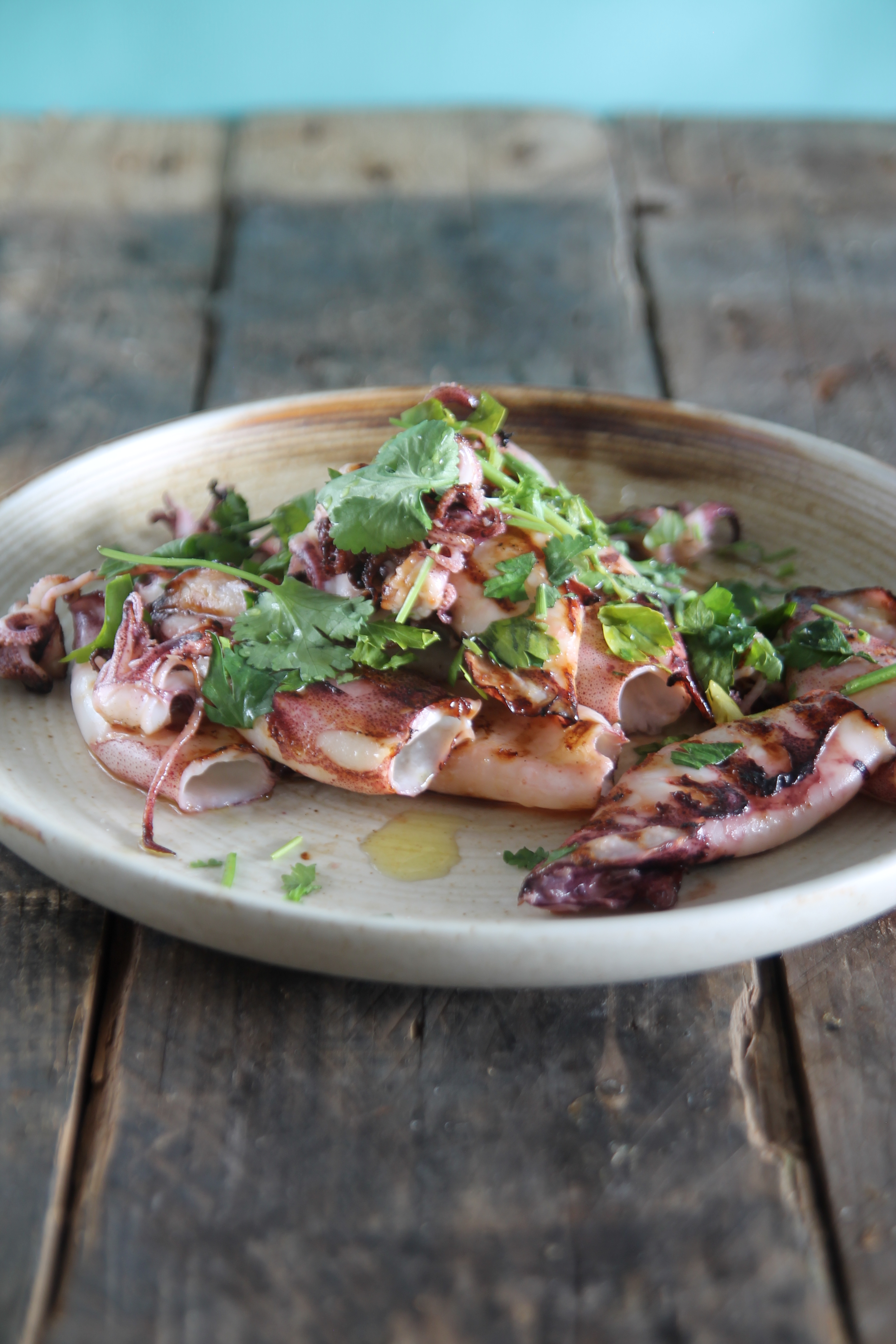 Squid on the grill